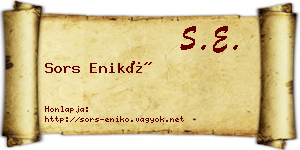 Sors Enikő névjegykártya